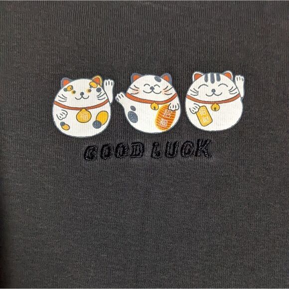 5/$20 Urban Nation Good Luck Cropped Baby Tee Grey Size - Picture 4 of 5